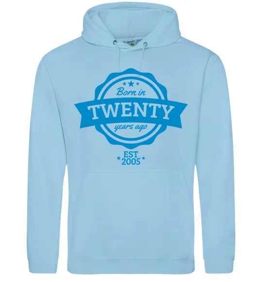 Женская толстовка (худи) Born in twenty years ago Голубой фото