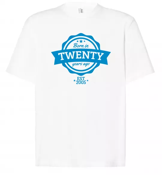 Футболка Оверсайз Born in twenty years ago Білий фото