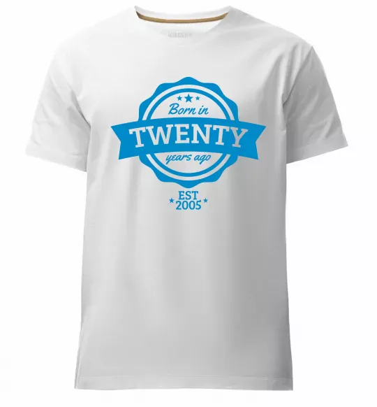 Мужская премиум футболка Born in twenty years ago Белый фото