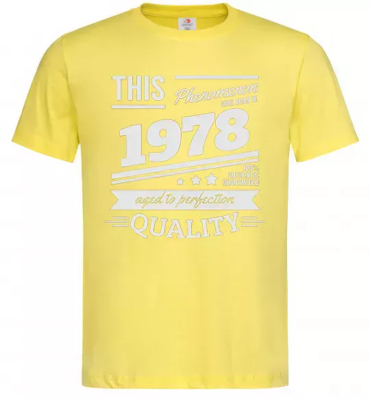 Чоловіча футболка This Phenomenon was born in 1978 Лимонний фото