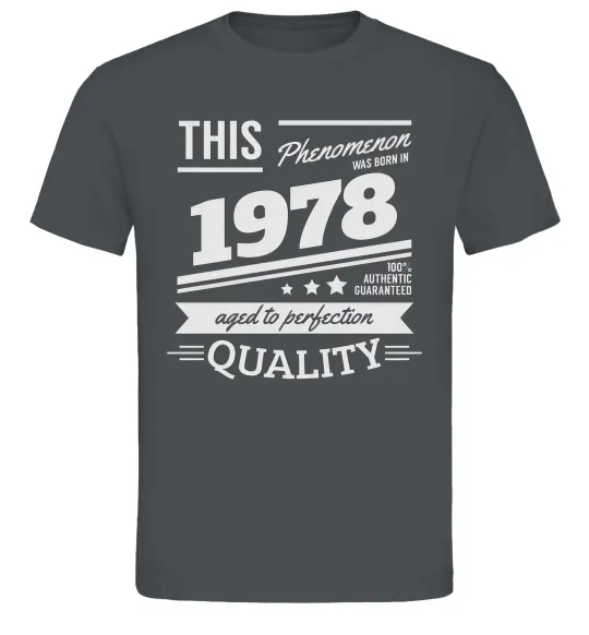 Чоловіча футболка This Phenomenon was born in 1978 Графіт фото