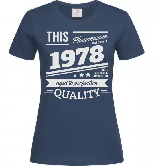 Жіноча футболка This Phenomenon was born in 1978 Темно-синій фото