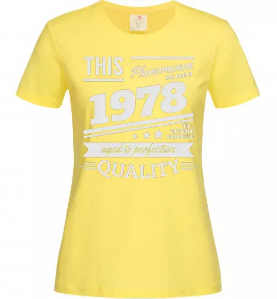 Жіноча футболка This Phenomenon was born in 1978 Лимонний фото