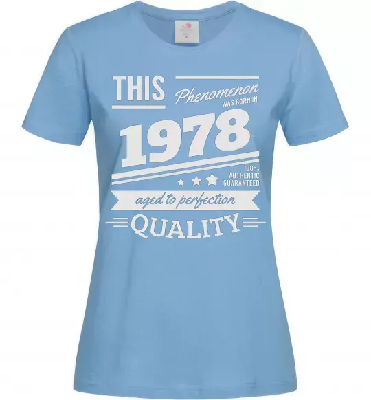 Жіноча футболка This Phenomenon was born in 1978 Блакитний фото