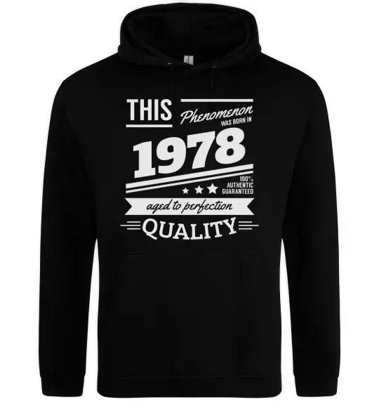 Чоловіча толстовка (худі) This Phenomenon was born in 1978 Чорний фото