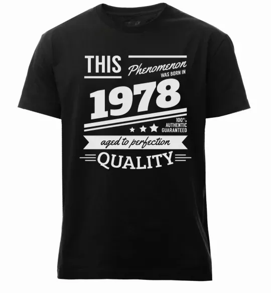 Чоловіча преміум футболка This Phenomenon was born in 1978 Чорний фото