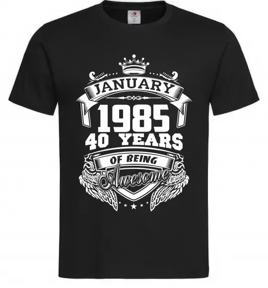 Мужская футболка January 1985 awesome Черный фото