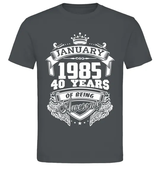 Мужская футболка January 1985 awesome Графит фото