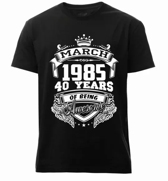 Мужская премиум футболка March 1985 awesome Черный фото