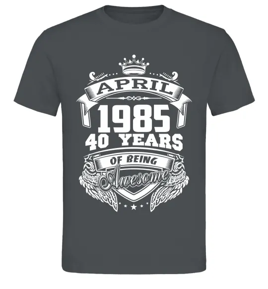 Мужская футболка April 1985 awesome Графит фото
