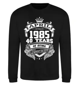 Світшот April 1985 awesome Чорний фото