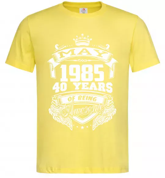 Мужская футболка May 1985 awesome Лимонный фото