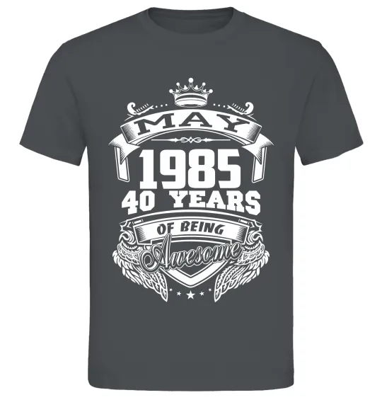 Мужская футболка May 1985 awesome Графит фото
