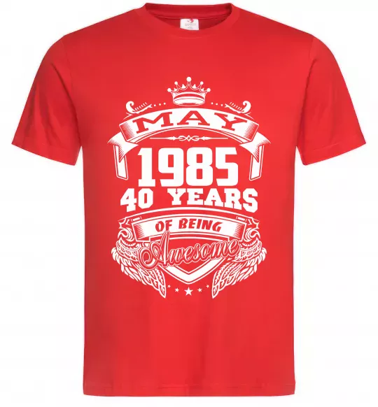 Мужская футболка May 1985 awesome Красный фото