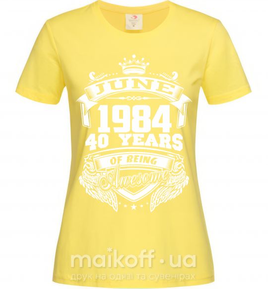 Женская футболка June 1978 awesome Лимонный фото