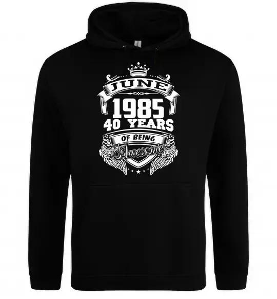 Жіноча толстовка (худі) June 1985 awesome Чорний фото