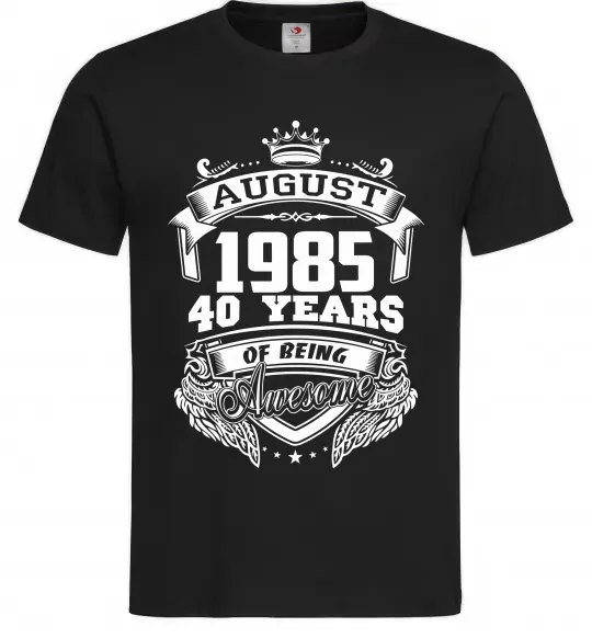 Мужская футболка August 1985 awesome Черный фото