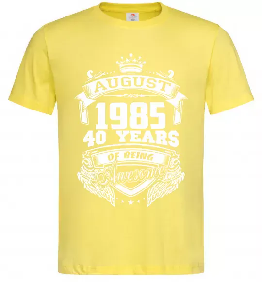 Мужская футболка August 1985 awesome Лимонный фото