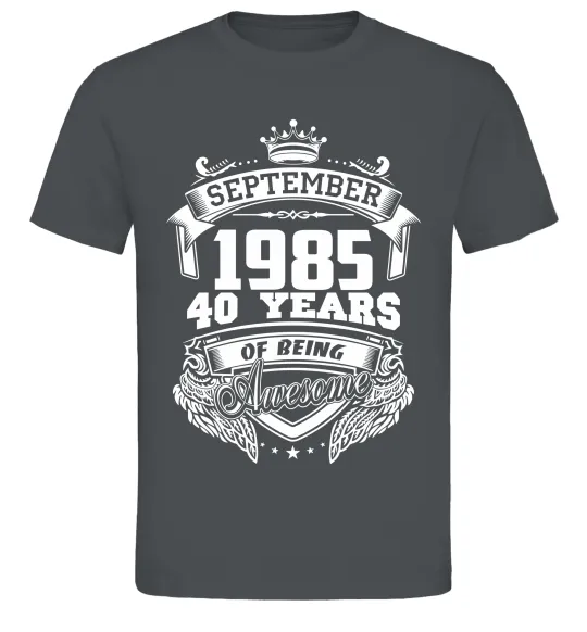 Мужская футболка September 1985 awesome Графит фото
