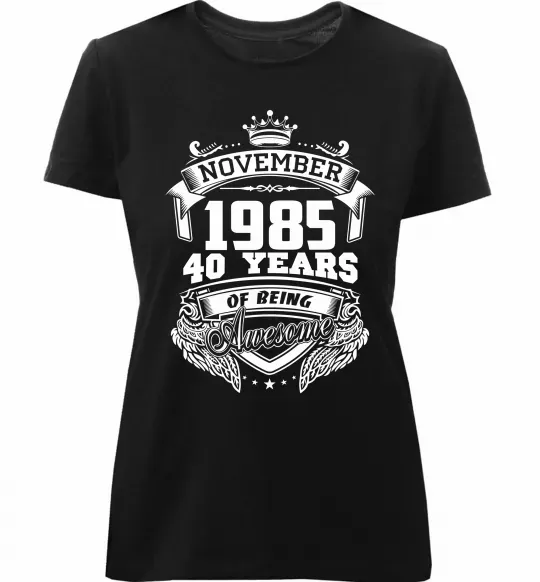 Женская премиум футболка November 1985 awesome Черный фото