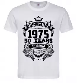 Мужская футболка December 1975 awesome Белый фото