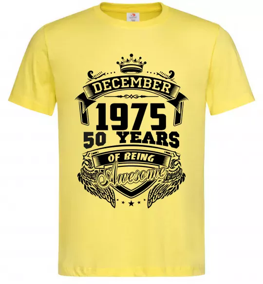 Мужская футболка December 1975 awesome Лимонный фото