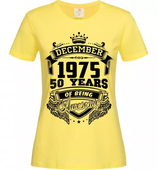 Жіноча футболка December 1975 awesome Лимонний фото