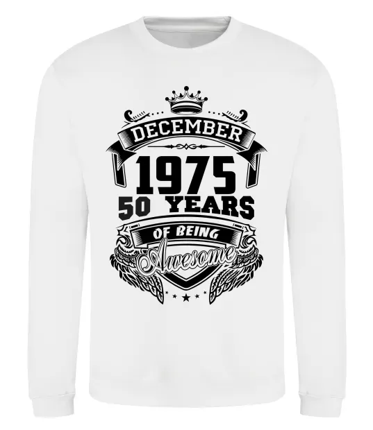 Свитшот December 1975 awesome Белый фото