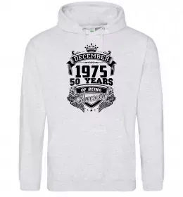 Женская толстовка (худи) December 1975 awesome Серый меланж фото