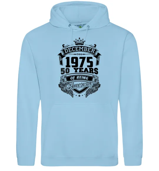 Женская толстовка (худи) December 1975 awesome Голубой фото