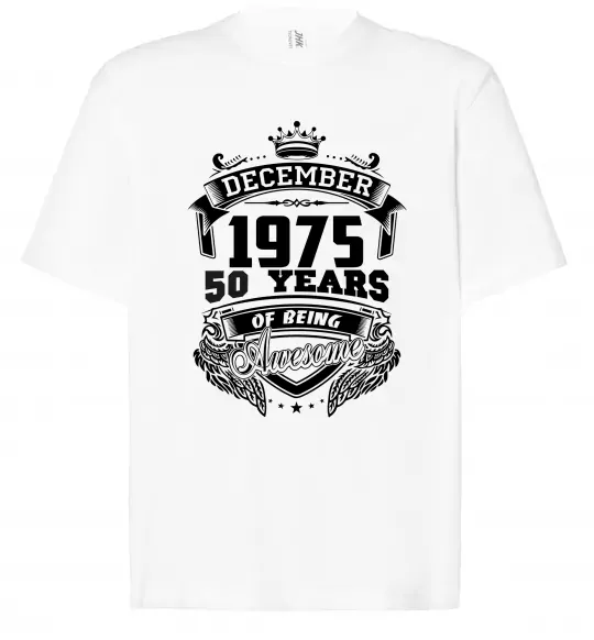 Футболка Оверсайз December 1975 awesome Белый фото