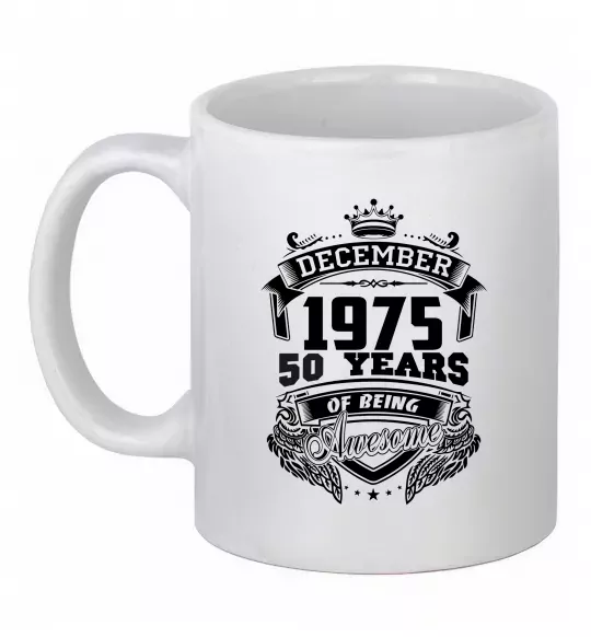 Чашка керамічна December 1975 awesome Білий фото