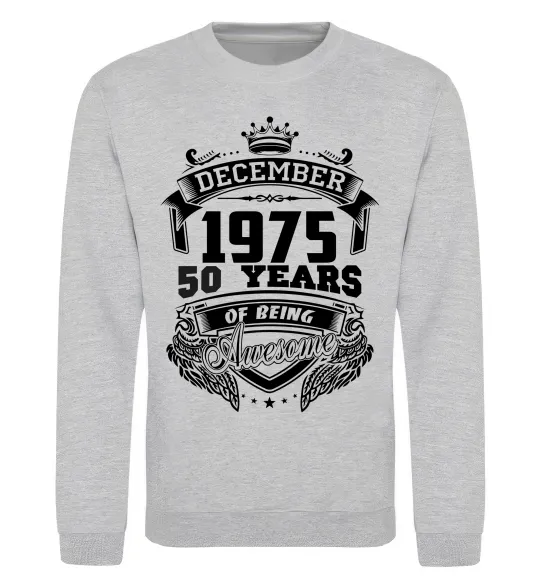 Свитшот December 1975 awesome Серый меланж фото