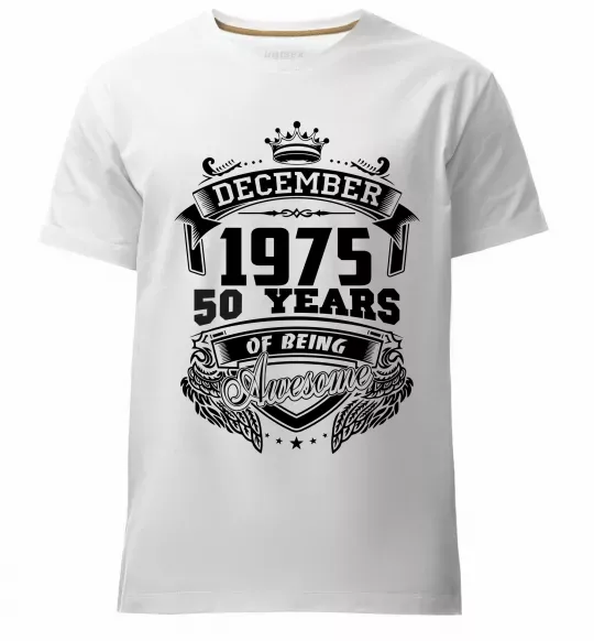 Чоловіча преміум футболка December 1975 awesome Білий фото