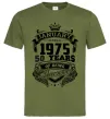 Мужская футболка January 1975 awesome Оливковый фото