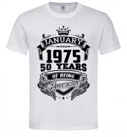 Мужская футболка January 1975 awesome Белый фото