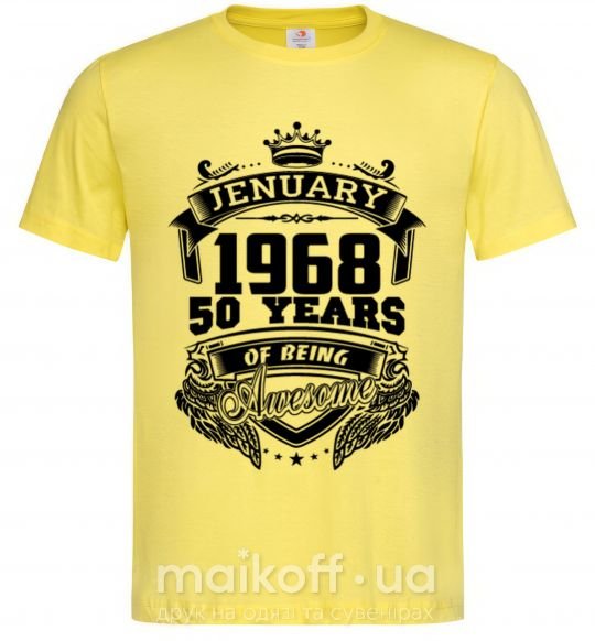 Мужская футболка Jenuary 1968 awesome Лимонный фото