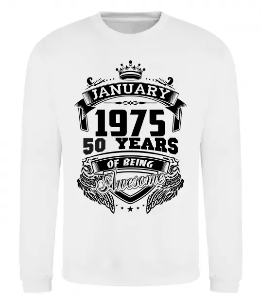 Свитшот January 1975 awesome Белый фото