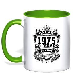 Чашка з кольоровою ручкою January 1975 awesome