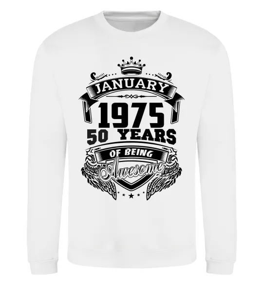 Свитшот January 1975 awesome Белый фото