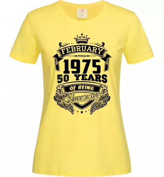 Жіноча футболка February 1975 awesome Лимонний фото