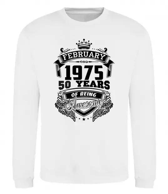 Свитшот February 1975 awesome Белый фото