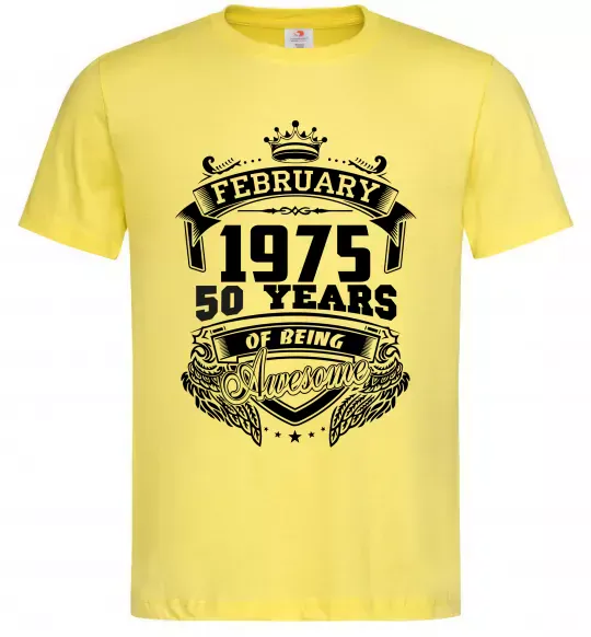 Мужская футболка February 1975 awesome Лимонный фото