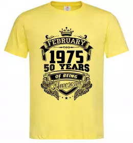 Мужская футболка February 1975 awesome Лимонный фото
