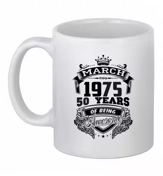 Чашка керамічна March 1975 awesome Білий фото