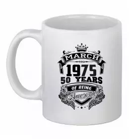 Чашка керамическая March 1975 awesome Белый фото