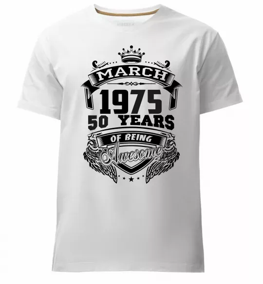 Мужская премиум футболка March 1975 awesome Белый фото