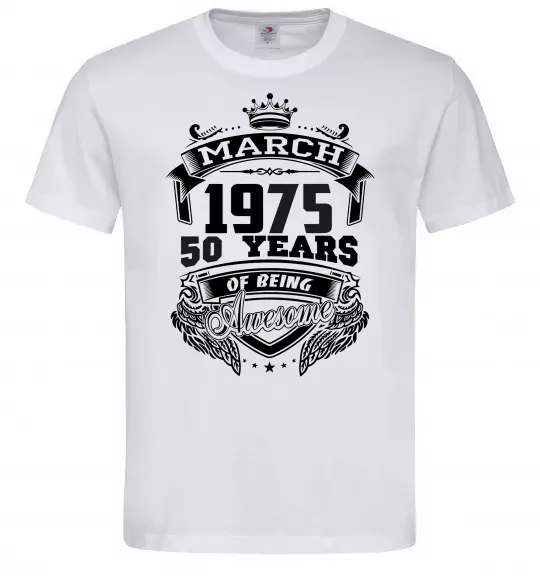 Чоловіча футболка March 1975 awesome Білий фото