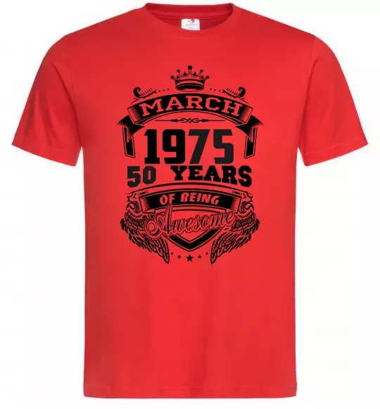 Чоловіча футболка March 1975 awesome Червоний фото