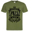 Мужская футболка April 1975 awesome Оливковый фото